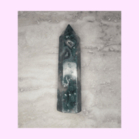 Image 2 of Moss Agate Tower 3.3" (63g)