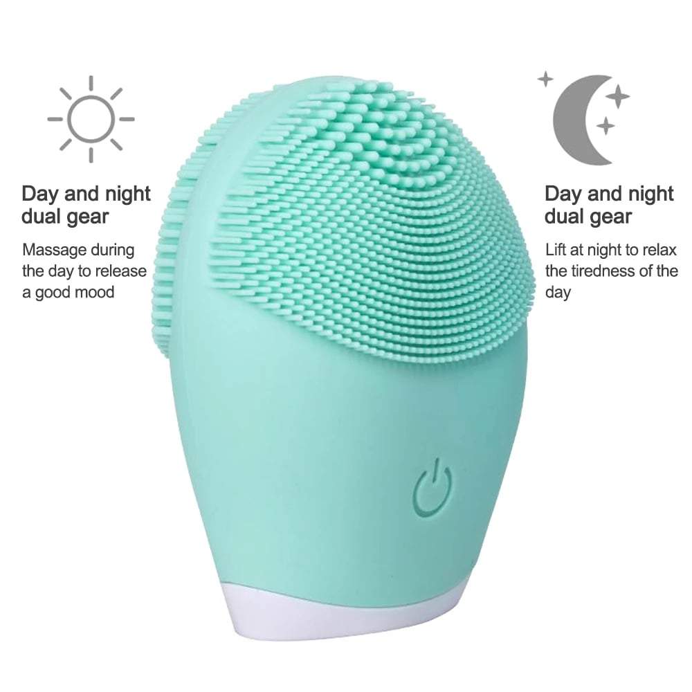 Image of Electric Silicone Facial Brush Cleansing Skin Massager Face Brush Vibration Sonic Cleanser Deep Pore