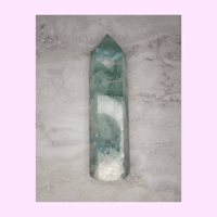 Image 2 of Green Snowflake Fluorite Tower 4.1" (155g)