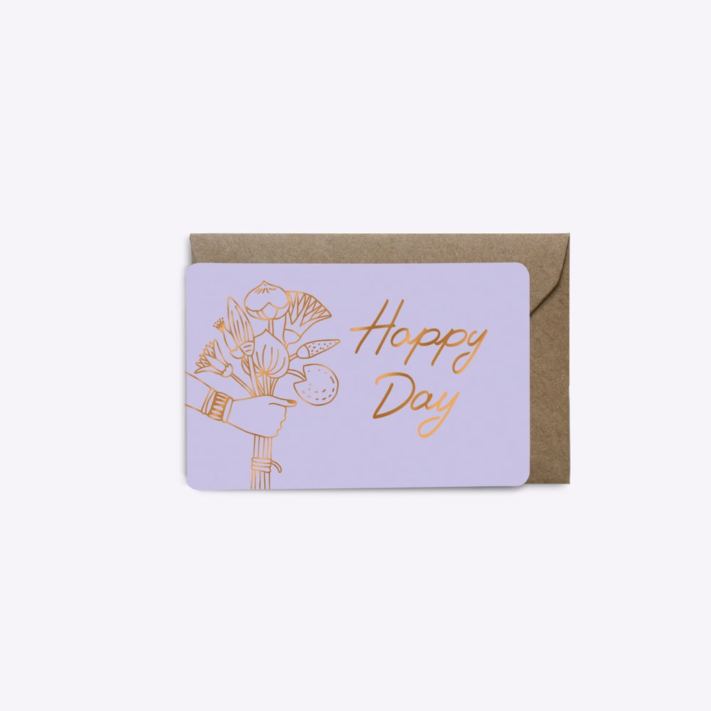 Image of MINI-CARTE HAPPY DAY FLOWERS lilas