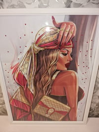 Image 2 of RED GG LIQUID GLITTER FASHION PRINT 