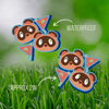 "Let's Celebrate.... Celebrate!" Tanooki Twins Waterproof Die-Cut Sticker