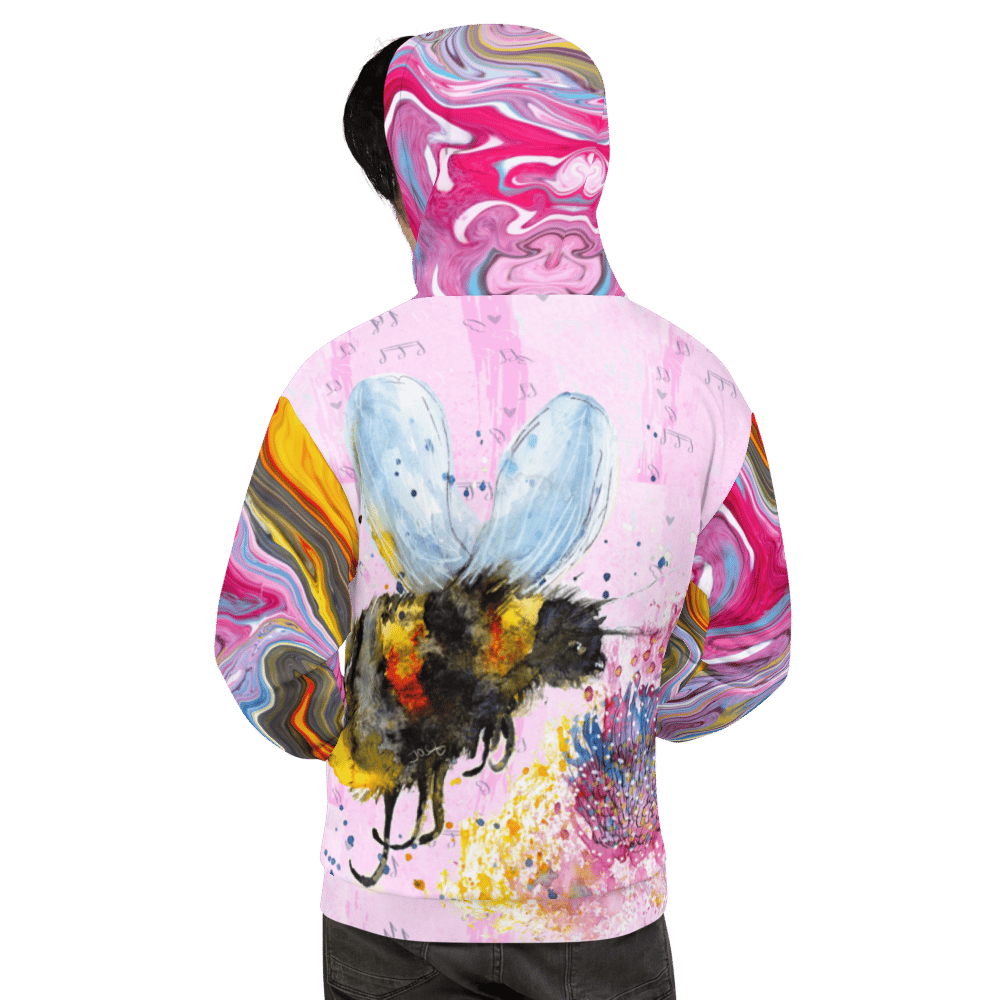 Image of Queen BumbleBee Psychedelic Art Unisex Hoodie Design JoLenzArt Var. II