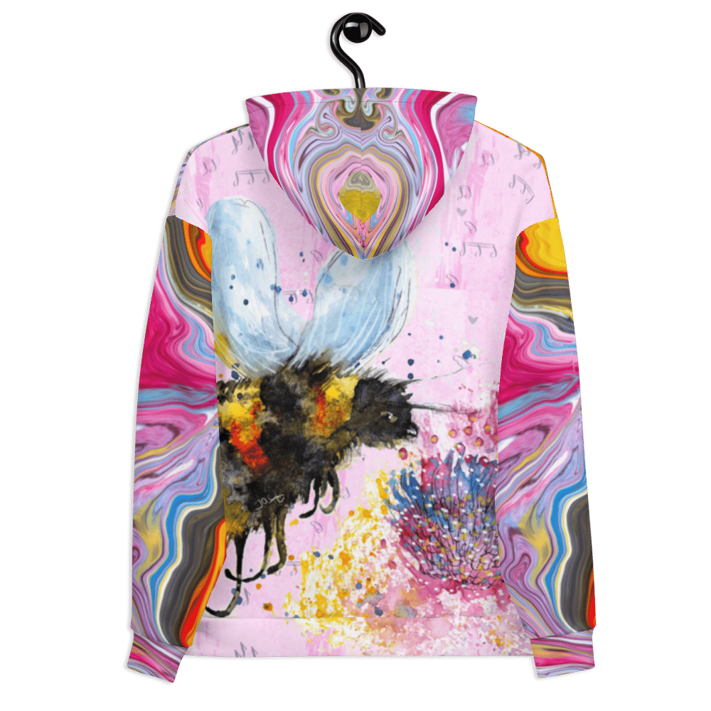 Image of Queen BumbleBee Psychedelic Art Unisex Hoodie Design JoLenzArt Var. II