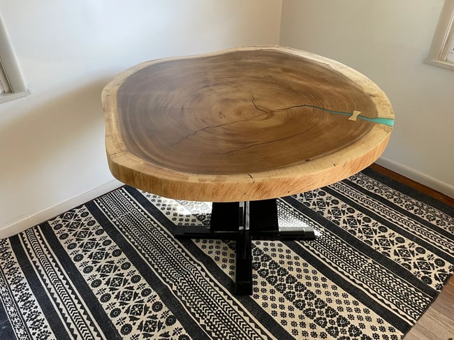 Ready to Ship! Live Edge Guanacaste Round Dining Table