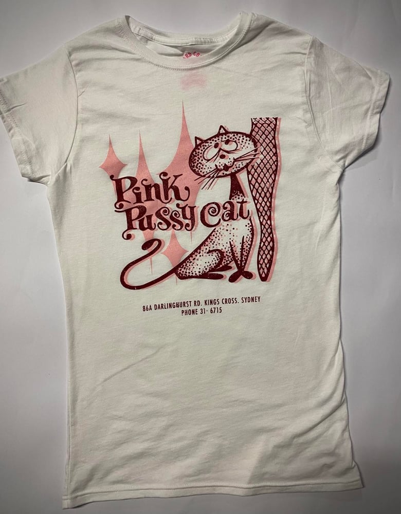 Image of Pink Pussycat - Ladies WHITE T-shirt