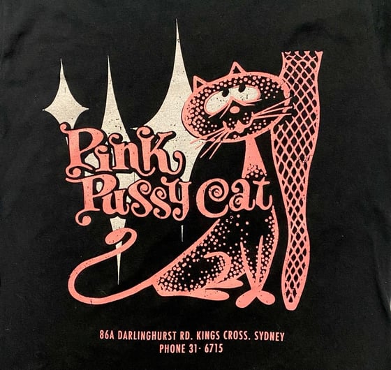 Image of Pink Pussycat - Ladies BLACK T-shirt