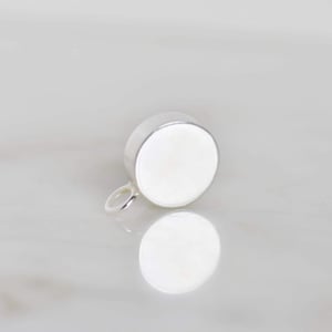 Image of Vietnam Green Jade flat round cut silver necklace