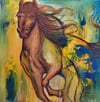THE RUNNING HORSE 59" x 59"