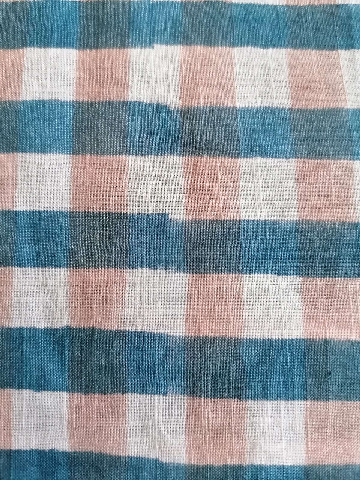 Image of Namasté fabric carreaux bleus