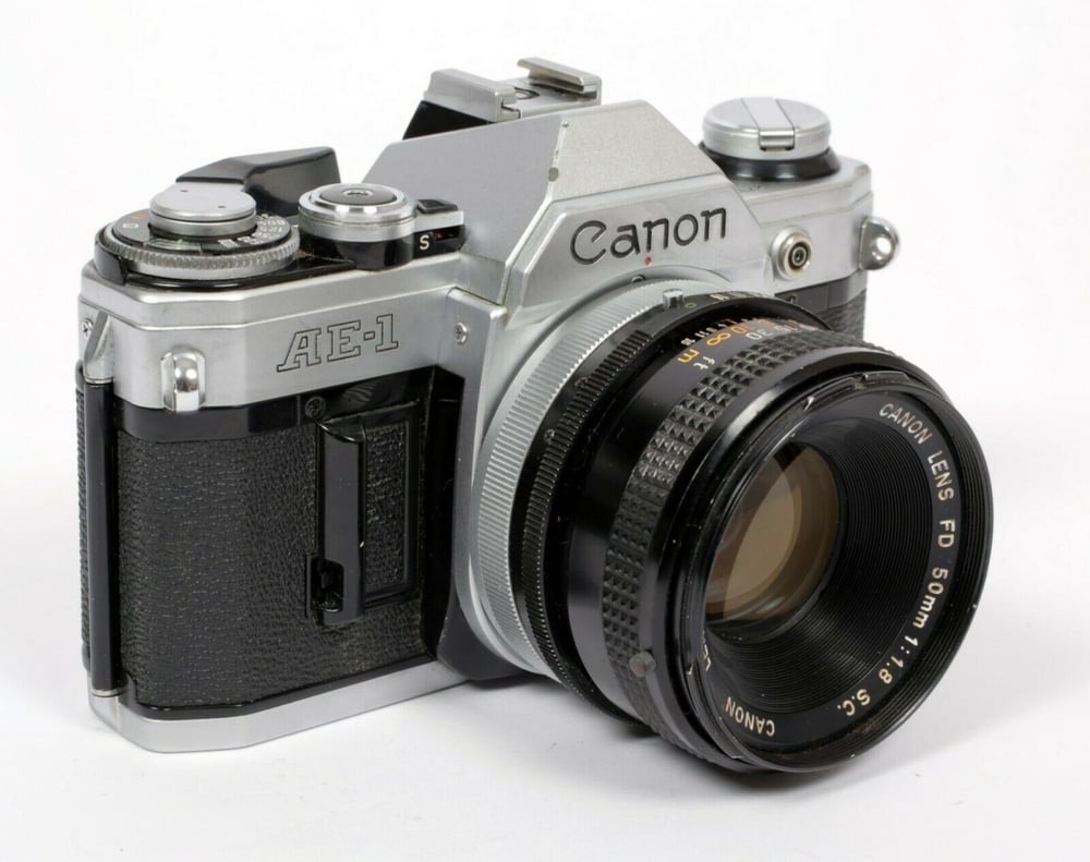 Image of CANON AE-1 35mm SLR Film Camera with FD 50mm F1.8 Lens (TESTED-GUARANTEED)