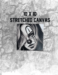 Image 1 of 8x8 chola clown girl stretched canvas