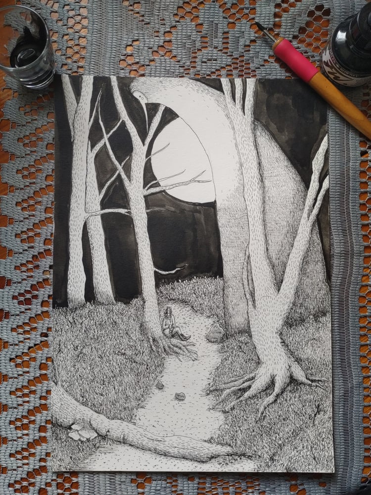 Image of Original pen and ink monster illustration 