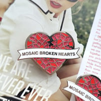 Image 1 of Mosaic Broken Hearts Enamel Pin