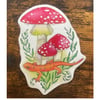 Mushrooms and Salamander Sticker