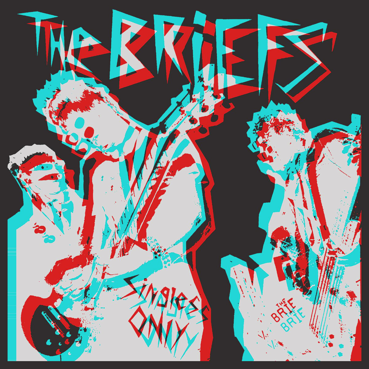 Image of The Briefs-Singles Only LP in 3D- Strange Club Variant Bone & Blue Vinyl  70 Pressed