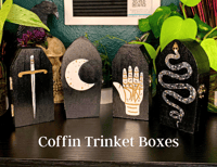 Witchy Painted Wooden Trinket Boxes