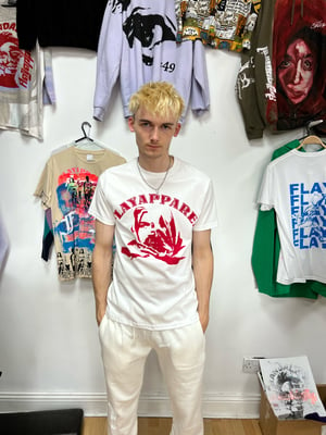 Image of WHITE/RED Excoriate Tee