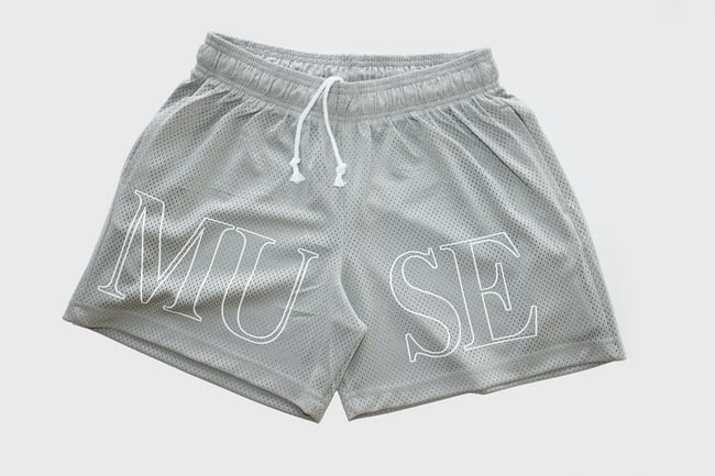 Gray Wash Mesh Shorts