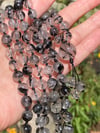 Black Tourmalinated Quartz Mala Black Tourmaline in Quartz 108 Beads Japa Mala Hand Knotted Gemstone