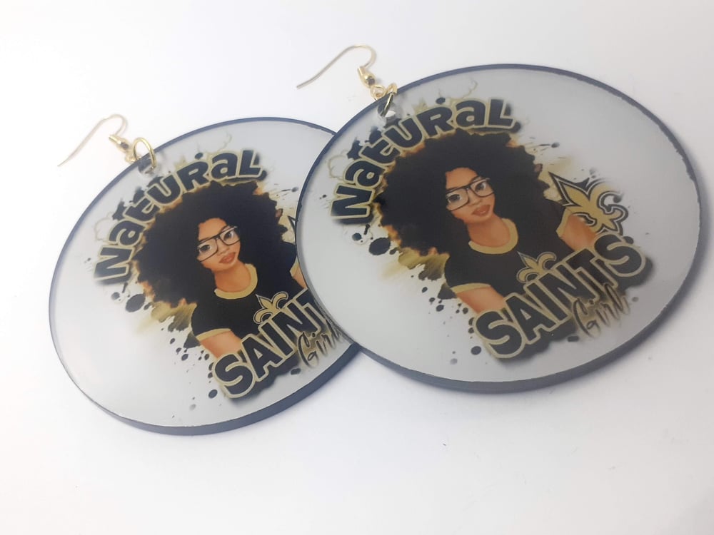 Image of Football Inspired Afrocentric Custom Earrings