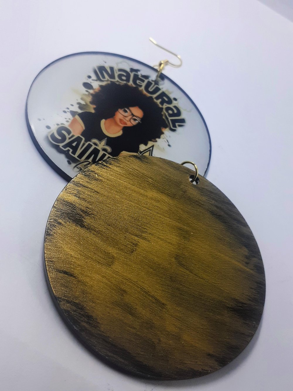 Image of Football Inspired Afrocentric Custom Earrings