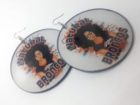 Image 4 of Team Inspired, Broncos, Natural Hair, Custom Earrings