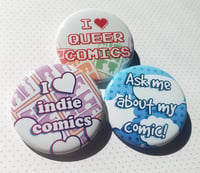 Image 1 of I love Comics! Pin-Back Buttons