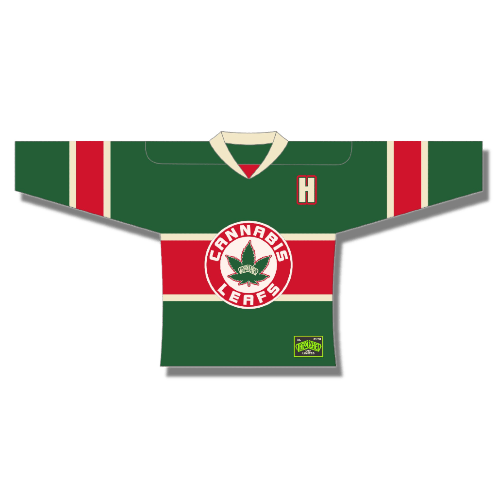 Image of THRASHED CANNABIS LEAFS JERSEY PRE-SALE (CUSTOMIZED NAME & ONE OR TWO DIGIT NUMBER)
