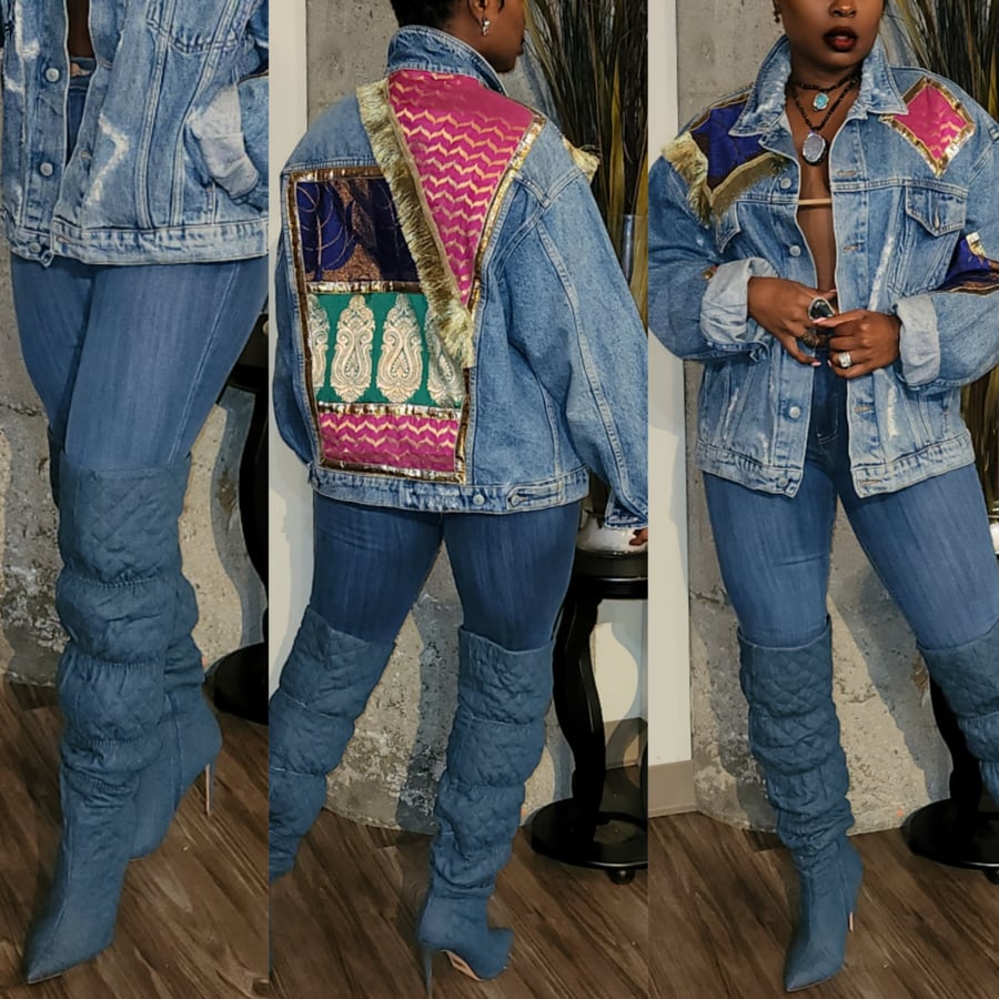 Image of The Quilted Denim Boots