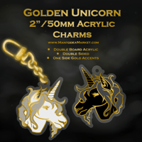 Image 3 of Golden Unicorn Acrylic Charms • 2”/5cm