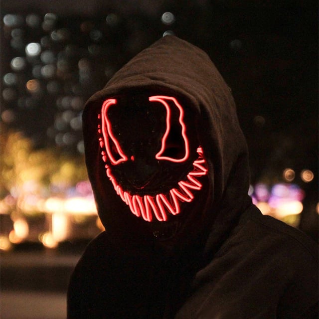 Image of LED Halloween Scary Glowing Mask Cosplay Party Costume Boys/Girls Halloween Decoration Luminous