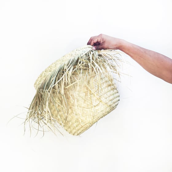 Image of Handwoven Palm Fringe Baskets