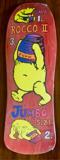 Image 1 of SANTA MONICA AIRLINES - ROCCO 2 JUMBO SKATEBOARD DECK - RED STAIN