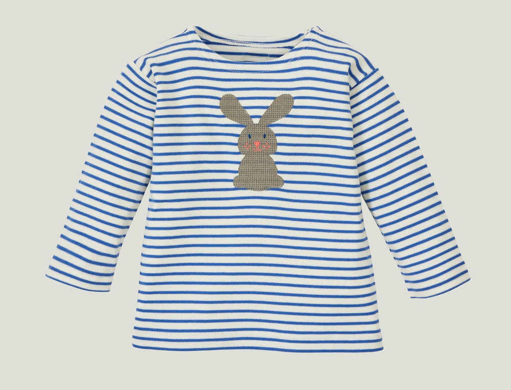 Image of Shirt mit Hase blau gestreift Art. 211298 (A)