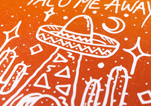 Image of Taco Me Away Art Print | 7" x 5" |  ðŸŒ®ðŸŒµâœ¨