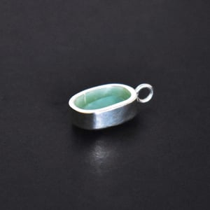 Image of Indonesia Chrysoprase radiant cut silver necklace