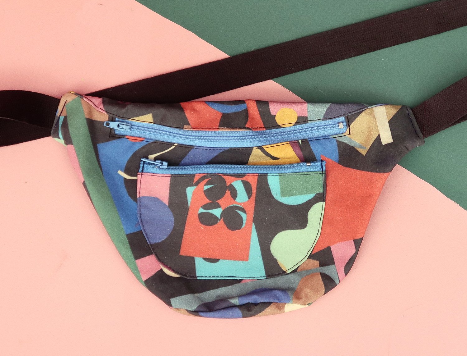 Image of COLOR CUTS WAIST BAG with anti rain layer