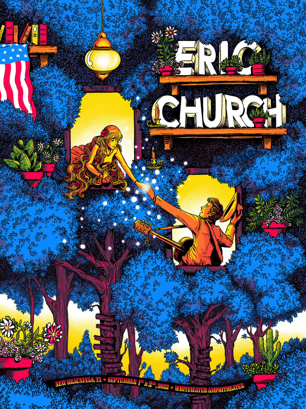 Eric Church New Braunfels TX 2022 JAMES FLAMES Prints Posters Eric church new braunfels tx 2022 james flames prints posters