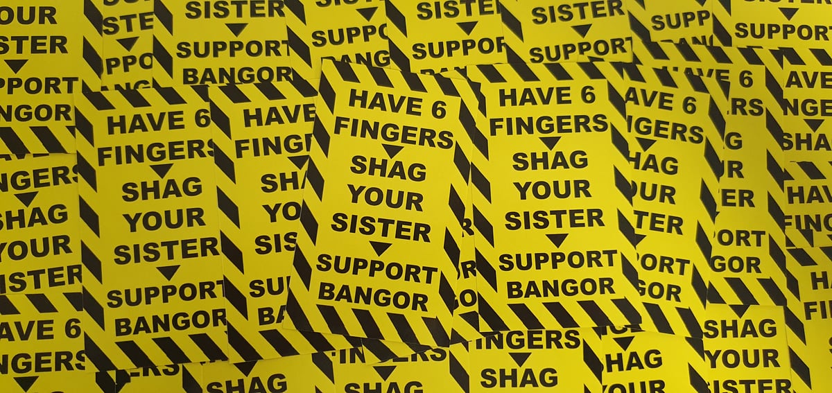 Pack of 25 10x6cm Caernarfon Town Anti Bangor Football/Ultras Stickers.