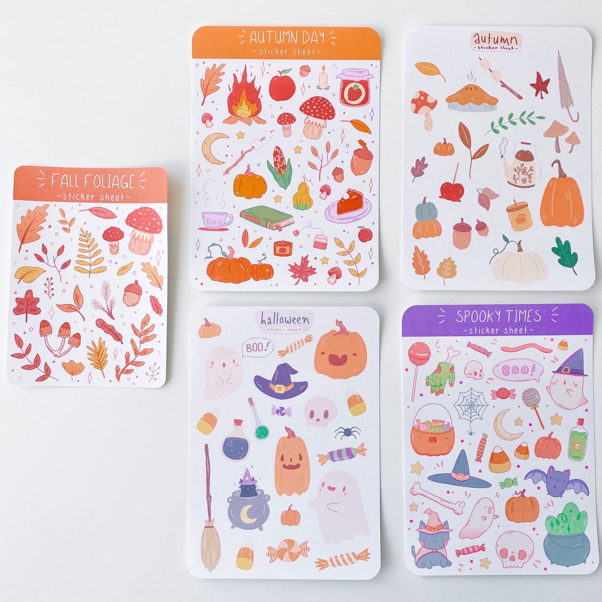 Image of Fall and Halloween Sticker Sheet Bundle