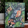Morning Breakfast Run - Robin painting