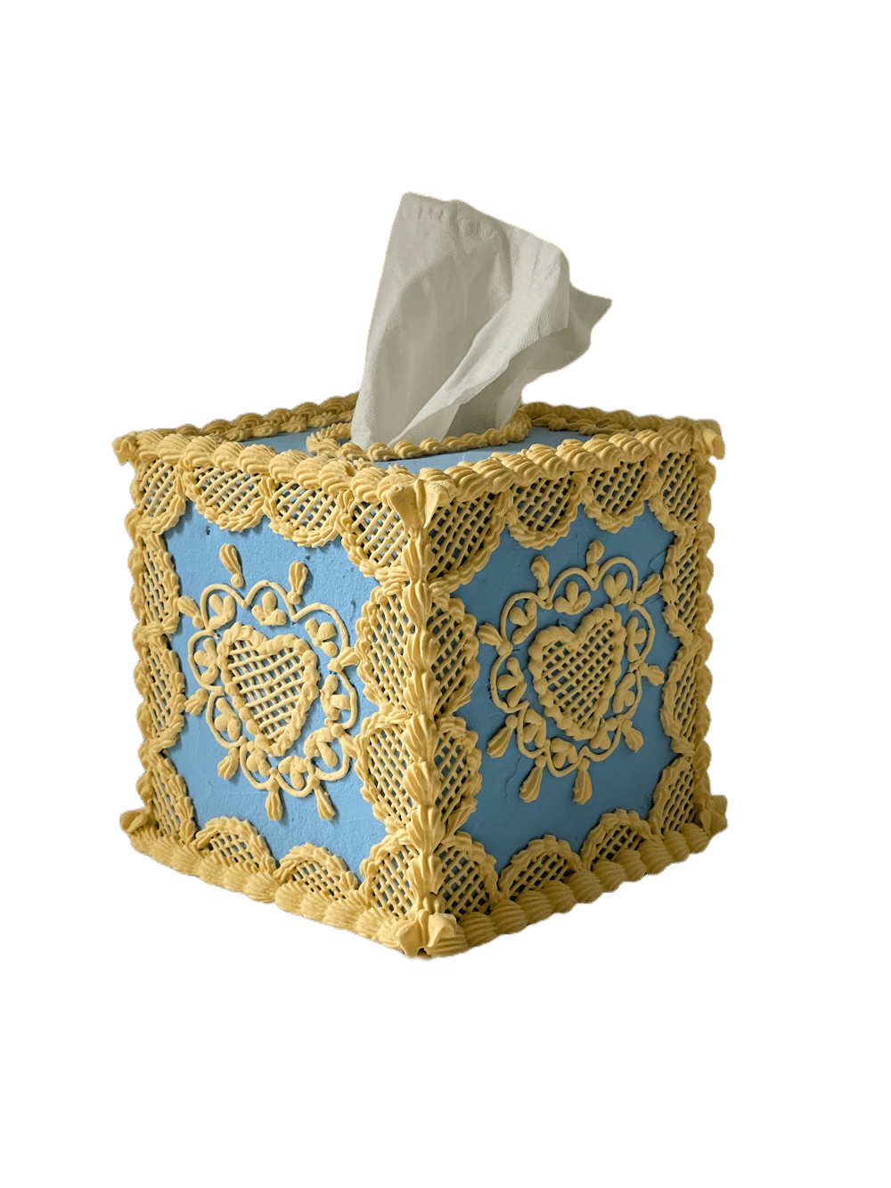Image of Blue Lattice Tissue Box