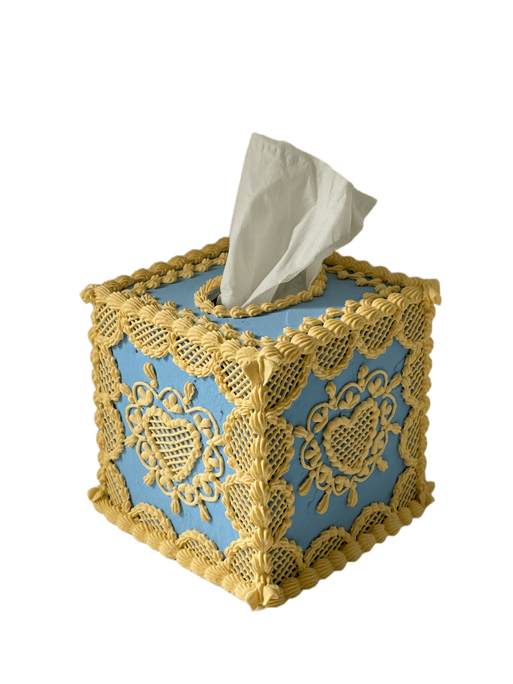 Image of Blue Lattice Tissue Box