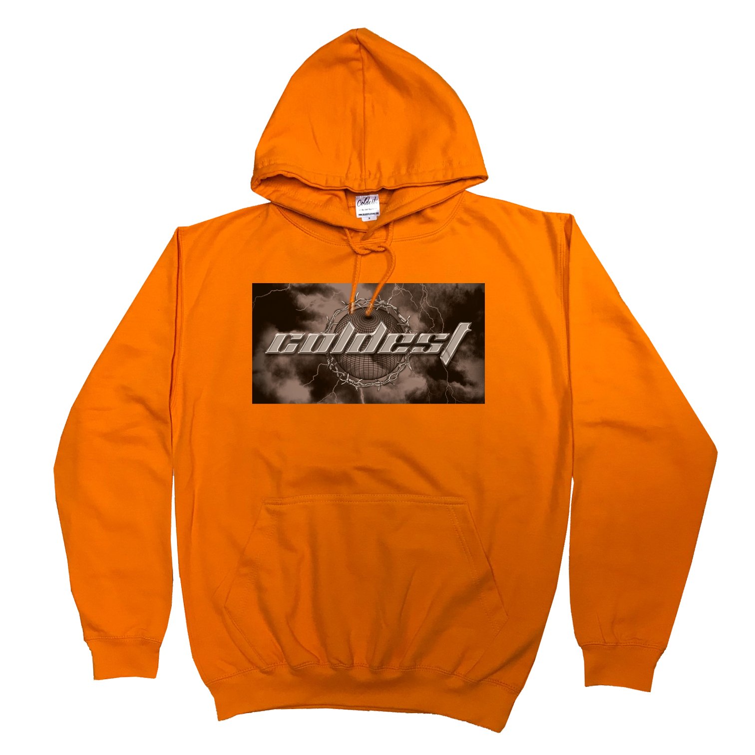 BARBED WIRE GRAPHIC HOODIE - ORANGE | Coldest Clothing
