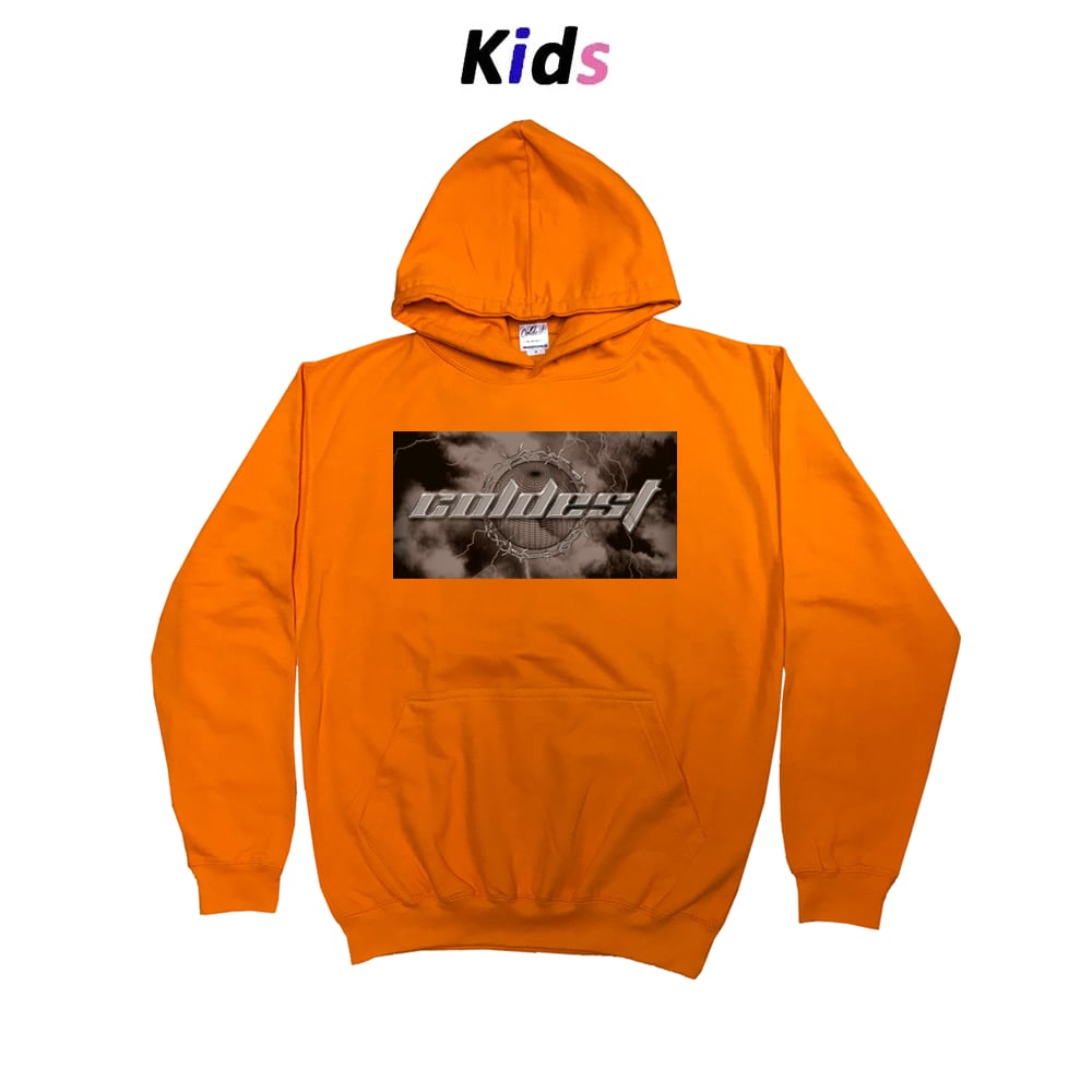 KIDS BARBED WIRE GRAPHIC HOODIE ORANGE