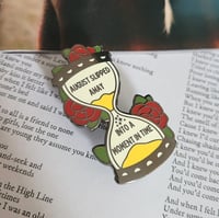Image 2 of August Hourglass Enamel Pin