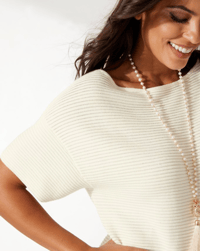 Image 1 of Bonita Kimono-Sleeve Boatneck Sweater