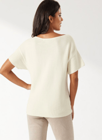 Image 2 of Bonita Kimono-Sleeve Boatneck Sweater