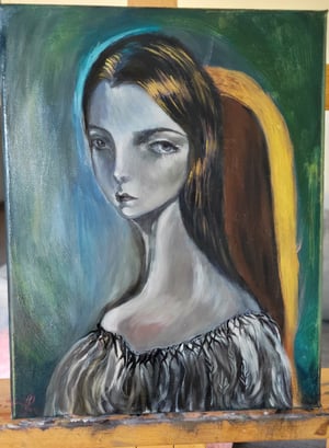 Image of The girl with the golden shadow * Original painting 